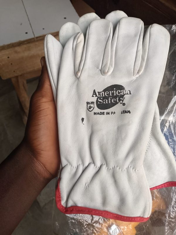 American Safety Leather Gloves (White)